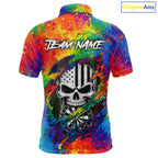 Colorful Splatter Torn Dart Shirt Custom US Flag Skull Darts Team Outfits, Darts Gifts