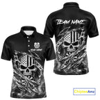 White Smokes Torn Dart Shirt Custom US Flag Skull Darts Team Outfits, Darts Gifts
