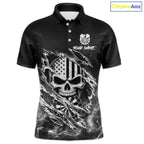White Smokes Torn Dart Shirt Custom US Flag Skull Darts Team Outfits, Darts Gifts