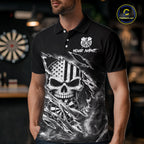 White Smokes Torn Dart Shirt Custom US Flag Skull Darts Team Outfits, Darts Gifts