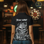 White Smokes Torn Dart Shirt Custom US Flag Skull Darts Team Outfits, Darts Gifts