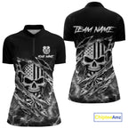 White Smokes Torn Dart Shirt Custom US Flag Skull Darts Team Outfits, Darts Gifts