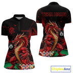 Custom Red Grunge Dragon 8 Ball Billiard Pool Shirt Funny Billiard Team Jersey