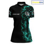 Teal Smokes American Flag 8 Ball Billiard Pool Shirt Custom Billiard Skeleton Team Appeal
