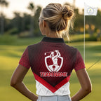 White And Red Geometric Golf Polo Golf Shirts Personalized Golf Team Attire