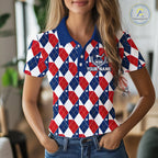 Texas Flag Argyle Golf Polo Shirt Custom Red White Blue Argyle Golf Team Shirts