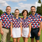 Texas Flag Argyle Golf Polo Shirt Custom Red White Blue Argyle Golf Team Shirts