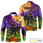 Halloween Golf Polo Shirt Personalized Argyle Skeleton Golfer Halloween Golf Team Jersey