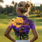 Halloween Golf Polo Shirt Personalized Argyle Skeleton Golfer Halloween Golf Team Jersey