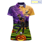Halloween Golf Polo Shirt Personalized Argyle Skeleton Golfer Halloween Golf Team Jersey