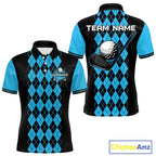 Argyle Golf Polo Shirt Personalized Blue Argyle Golf Shirt Short Sleeve Golf Apparel