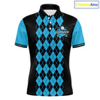 Argyle Golf Polo Shirt Personalized Blue Argyle Golf Shirt Short Sleeve Golf Apparel