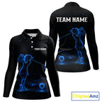 Golf Polo Shirts Personalized Black & Galaxy Blue Matching Couples Golf Shirt Golf Gift