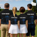 Golf Polo Shirts Personalized Black & Galaxy Blue Matching Couples Golf Shirt Golf Gift