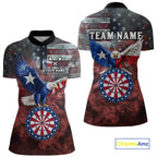 Red Grey Smoke Texas-Eagle Darts Team Shirt Custom US Flag Patriotic Dart Polo 1/4-Zip Jersey