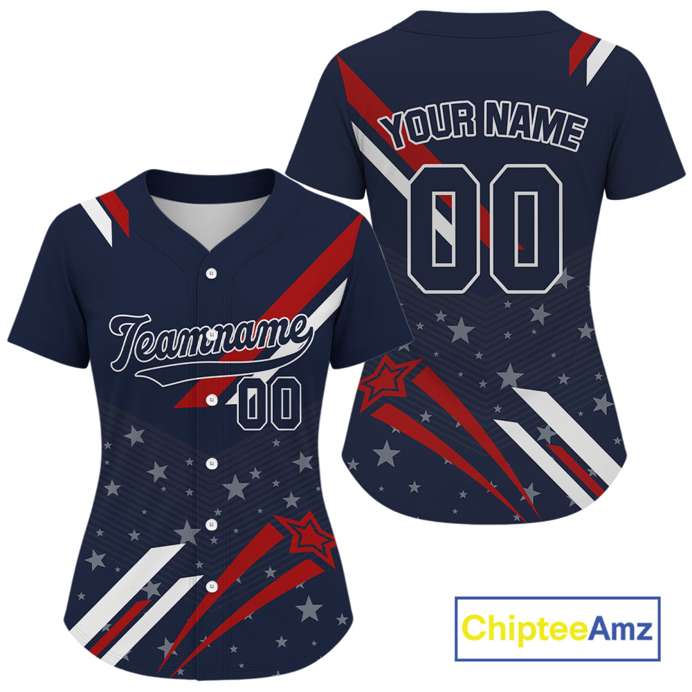 Custom American Flag Patriotic Baseball Shirt Baseball Tournament Jerseys