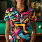 Colorful Graffiti Street Billiard Shirt Custom Skeleton 8 Ball Pool Team Appeal