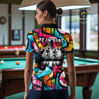 Colorful Graffiti Street Billiard Shirt Custom Skeleton 8 Ball Pool Team Appeal