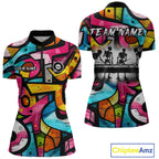Colorful Graffiti Street Billiard Shirt Custom Skeleton 8 Ball Pool Team Appeal