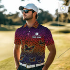 Halloween Golf Polo Shirt Colorful Leopard Print Custom Butterfly Team Golf Tops