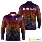 Halloween Golf Polo Shirt Colorful Leopard Print Custom Butterfly Team Golf Tops