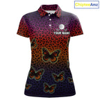 Halloween Golf Polo Shirt Colorful Leopard Print Custom Butterfly Team Golf Tops