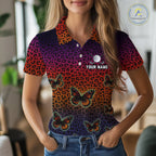 Halloween Golf Polo Shirt Colorful Leopard Print Custom Butterfly Team Golf Tops