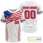 Custom USA Flag Patriotic Baseball Shirt Outfits American Baseball Jerseys