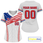 Custom USA Flag Patriotic Baseball Shirt Outfits American Baseball Jerseys