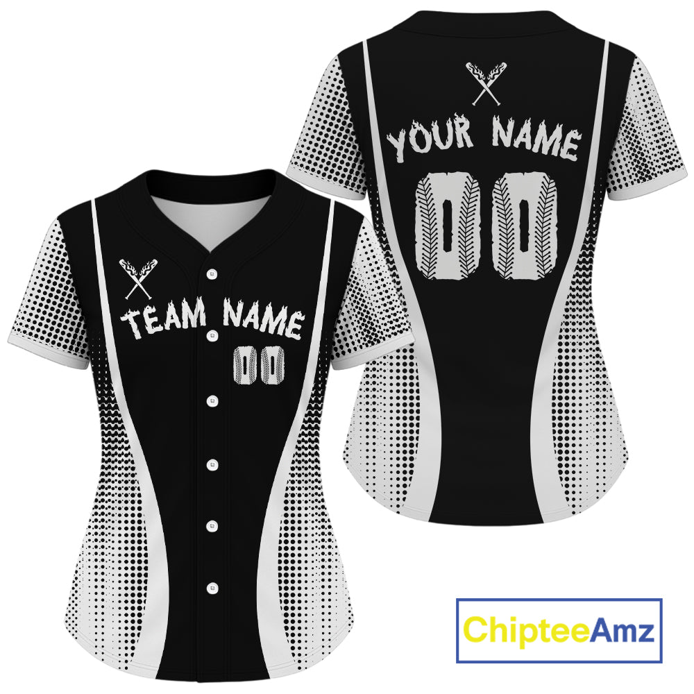 Custom Black And White Baseball Shirt Baseball Tournament Shirt Jerseys