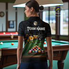 Halloween Pool Billiard Polo 1/4-Zip Shirt Custom Funny Pirate 8 & 9 Ball Pool Team Jersey
