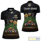 Halloween Pool Billiard Polo 1/4-Zip Shirt Custom Funny Pirate 8 & 9 Ball Pool Team Jersey