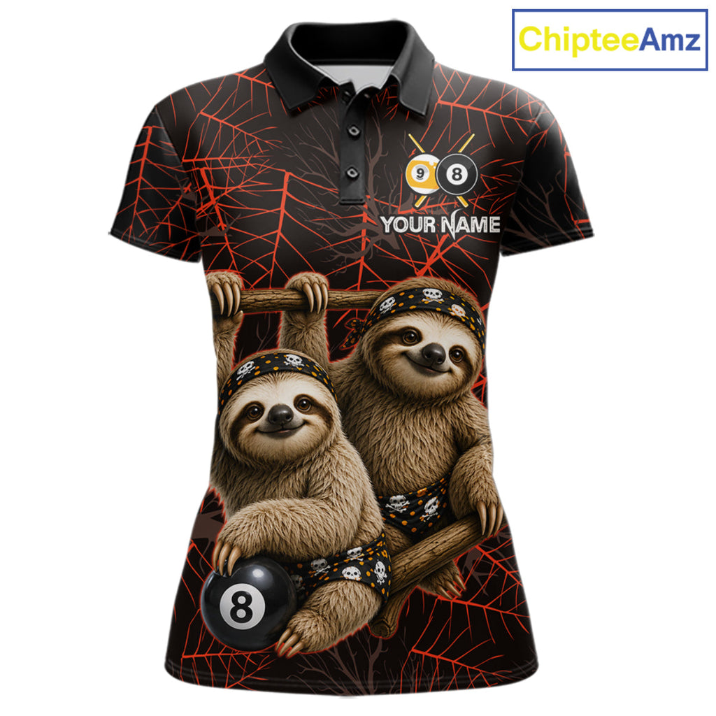 Custom Bandana Sloth Billiards Shirt Personalized 8-Ball & 9-Ball Halloween Pool Team Jersey