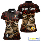 Custom Bandana Sloth Billiards Shirt Personalized 8-Ball & 9-Ball Halloween Pool Team Jersey