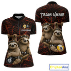 Custom Bandana Sloth Billiards Shirt Personalized 8-Ball & 9-Ball Halloween Pool Team Jersey