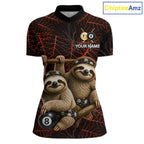 Custom Bandana Sloth Billiards Shirt Personalized 8-Ball & 9-Ball Halloween Pool Team Jersey