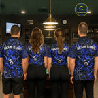 Personalized 8 Ball Blue Smoke Billiard Team Name Shirt Gothic Spider Butterfly Pool Ball Billiard