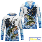 Custom Bass Fishing Jersey Long Sleeve Grim Reaper Largemouth Bass Duo Fishing Shirt Apparel