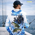 Custom Bass Fishing Jersey Long Sleeve Grim Reaper Largemouth Bass Duo Fishing Shirt Apparel