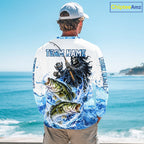 Custom Bass Fishing Jersey Long Sleeve Grim Reaper Largemouth Bass Duo Fishing Shirt Apparel