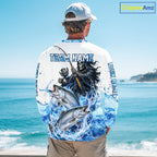 Custom Salmon Fishing Jersey Long Sleeve Grim Reaper Chinook Salmon Duo Fishing Shirt Apparel