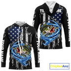 Custom Tornado Largemouth Bass Fishing Team Jersey US Flag Fishing Tournament Shirt