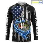 Custom Tornado Largemouth Bass Fishing Team Jersey US Flag Fishing Tournament Shirt