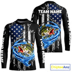 Custom Tornado Largemouth Bass Fishing Team Jersey US Flag Fishing Tournament Shirt