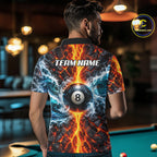 Custom Fire And Ice Dragon 8 Ball Pool Billiard Shirt Personalized Team Name Billiard Apparel