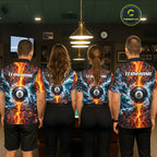 Custom Fire And Ice Dragon 8 Ball Pool Billiard Shirt Personalized Team Name Billiard Apparel