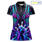 Personalized Neon Cyberpunk Bowling Shirt Blue & Pink Futuristic Bowling Team Apparel