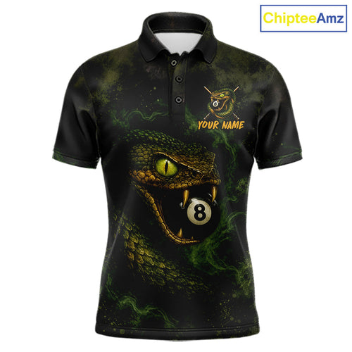 Cobra Billiard Shirt Green 8 Ball Pool Jersey Personalized Billiard League Team Uniform