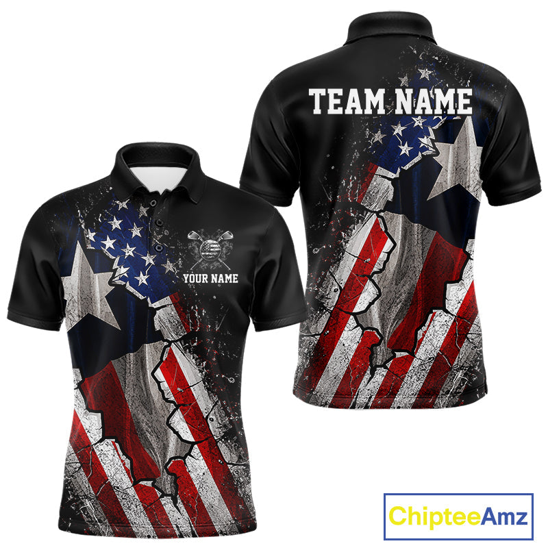 Texas Flag Grunge Golf Polo Shirt Custom US Flag Patriotic Golf Tournament Shirts