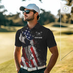 Texas Flag Grunge Golf Polo Shirt Custom US Flag Patriotic Golf Tournament Shirts